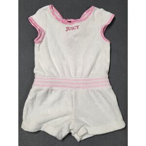 Juicy Couture Baby Girl 3/6 Month Terrycloth Romper White Branded